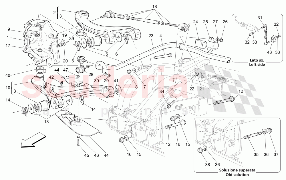 REAR SUSPENSION of Maserati Maserati GranCabrio (2013-2015) MC