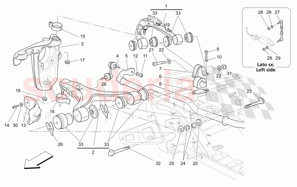 FRONT SUSPENSION of Maserati Maserati GranTurismo (2009-2012) S Auto