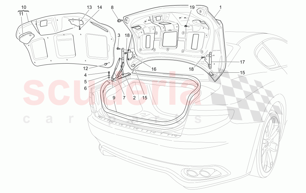 REAR LID (Not available with: Special Edition) of Maserati Maserati GranTurismo (2009-2012) S Auto