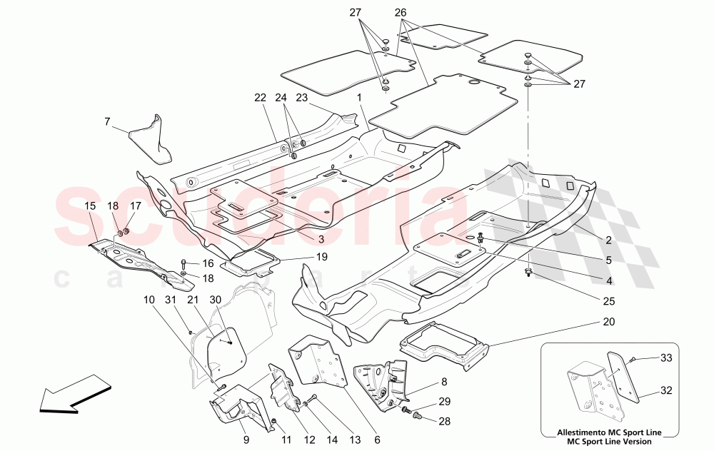 PASSENGER COMPARTMENT MATS (Not available with: CENTENNIAL INTERNALS, Special Edition) of Maserati Maserati GranCabrio (2013+)