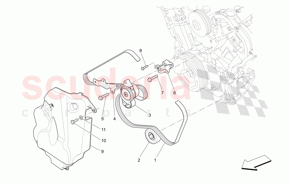 AUXILIARY DEVICE BELTS of Maserati Maserati Ghibli (2014-2016) Diesel