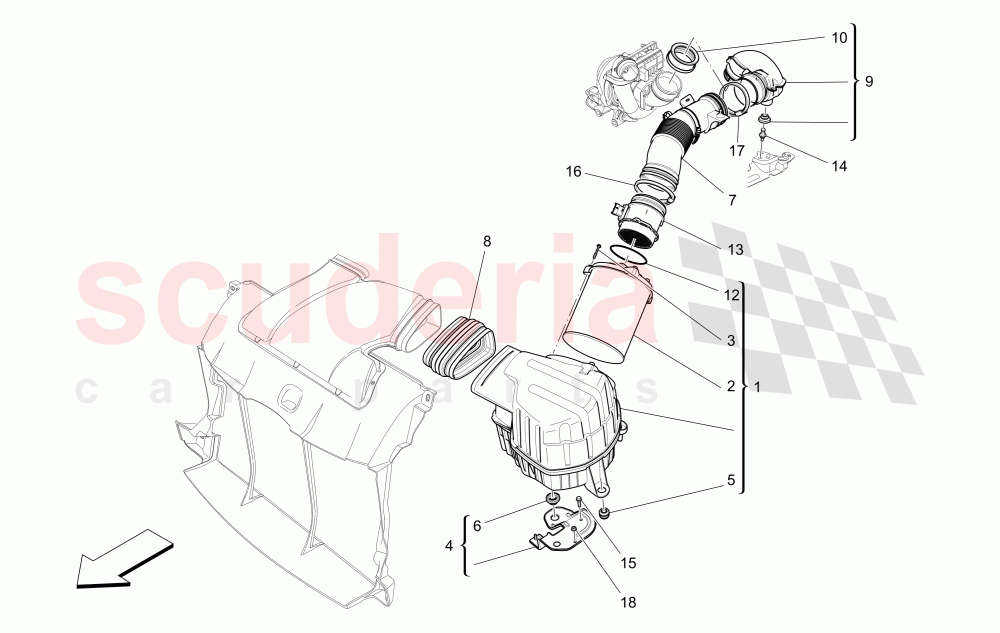 AIR FILTER, AIR INTAKE AND DUCTS of Maserati Maserati Quattroporte (2013-2016) Diesel