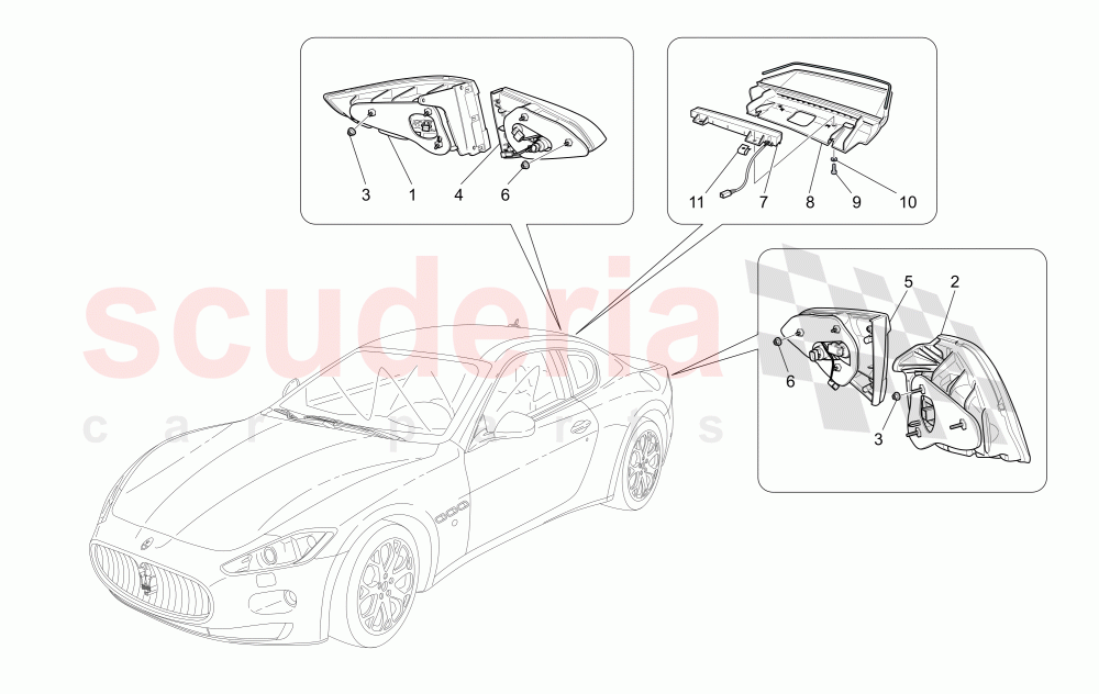 TAILLIGHT CLUSTERS of Maserati Maserati GranTurismo (2012-2016) Sport Auto