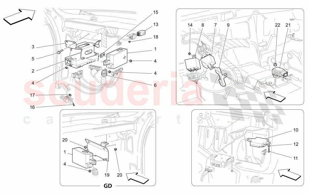 PASSENGER COMPARTMENT CONTROL UNITS of Maserati Maserati 4200 Coupe (2002-2004) GT