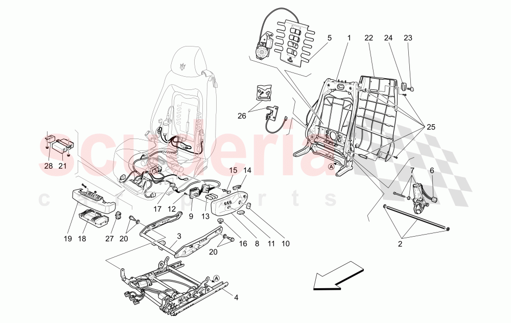 FRONT SEATS: MECHANICS AND ELECTRONICS (Not available with: CENTENNIAL INTERNALS, Special Edition) of Maserati Maserati GranTurismo (2011-2012) S