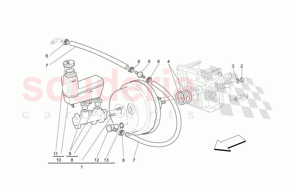 BRAKES AND CLUTCH HYDRAULIC CONTROLS (Available with: "Spyder 90th Anniversary" Version) of Maserati Maserati 4200 Spyder (2005-2007) CC