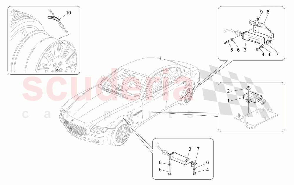 TYRE PRESSURE MONITORING SYSTEM (Available with: Tyre Pressure Monitoring System) of Maserati Maserati Quattroporte (2003-2007) DuoSelect