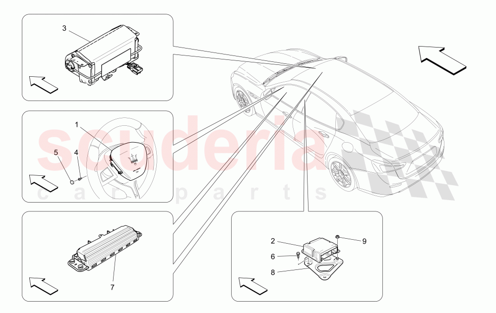 FRONT AIRBAG SYSTEM of Maserati Maserati Ghibli (2017+) Diesel