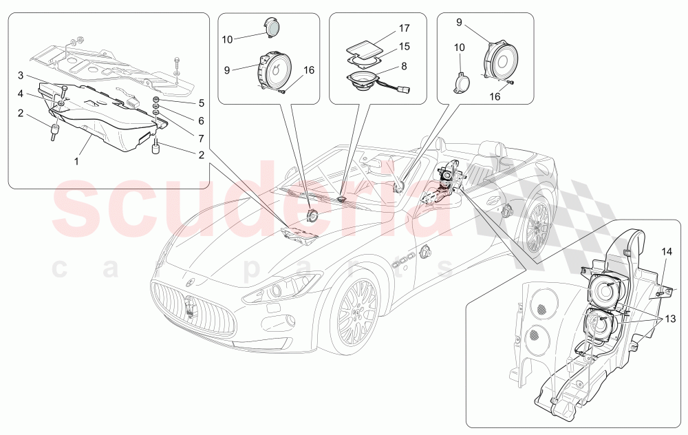 SOUND DIFFUSION SYSTEM of Maserati Maserati GranCabrio (2017+) Special Edition