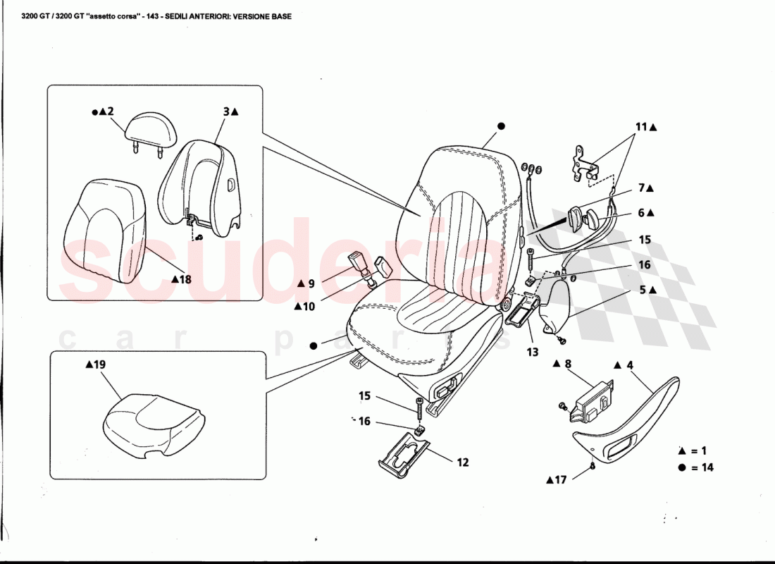 FRONT SEATS: STANDARD VERSION of Maserati Maserati 3200 GT / Assetto Corsa