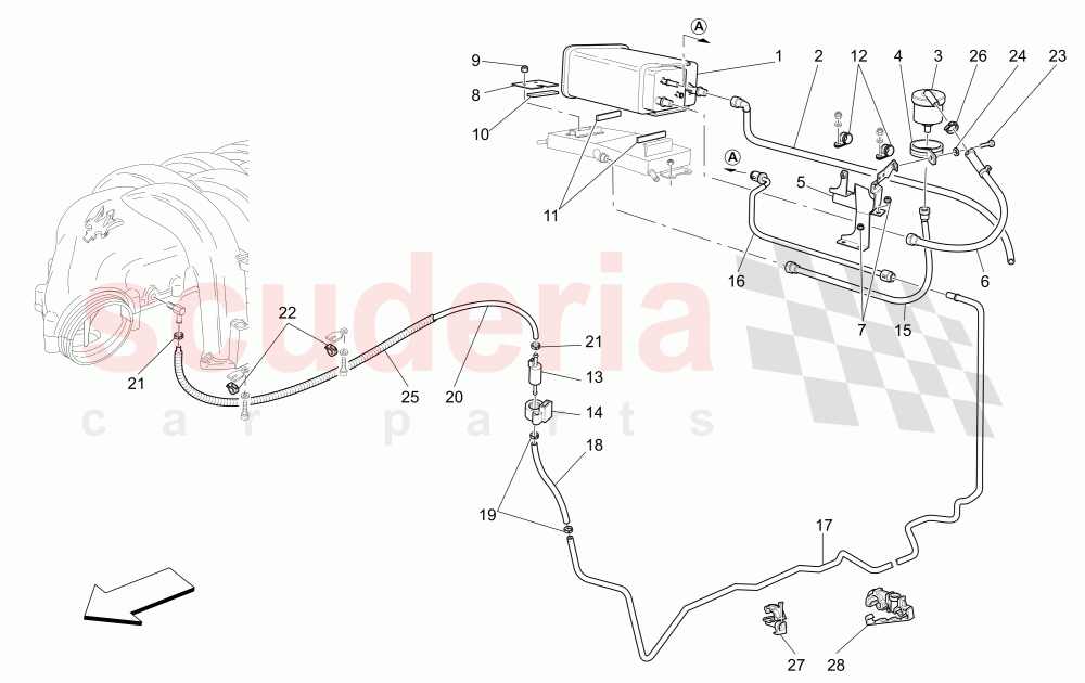 ANTIEVAPORATION SYSTEM of Maserati Maserati GranSport Spyder (2005-2007)