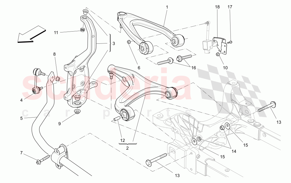 FRONT SUSPENSION of Maserati Maserati Quattroporte (2013-2016) S V6 410bhp