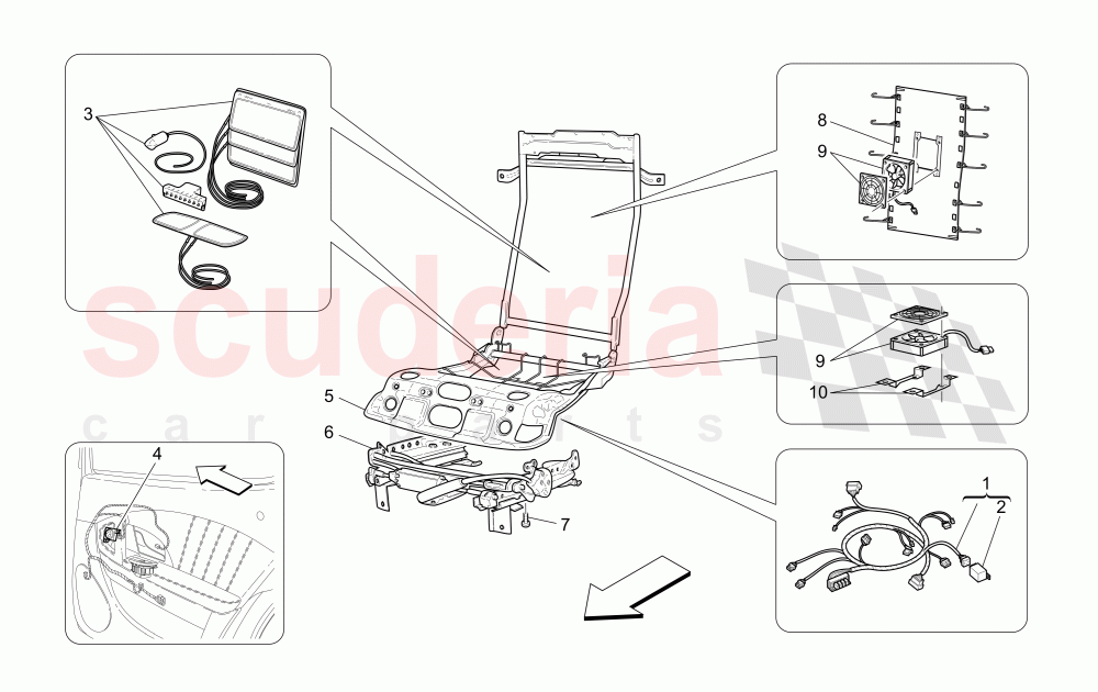 REAR SEATS: MECHANICS AND ELECTRONICS of Maserati Maserati Quattroporte (2003-2007) Auto