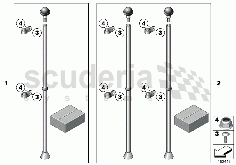 Flag holder - wing mounted of Rolls Royce Rolls Royce Phantom Extended Wheelbase