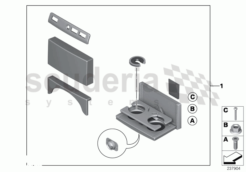 Retrofit milled aluminium drinks holder of Rolls Royce Rolls Royce Phantom Extended Wheelbase