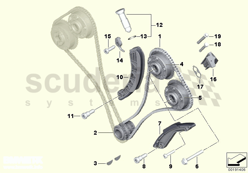 Timing chain, cylinders 7-12 of Rolls Royce Rolls Royce Phantom Coupe