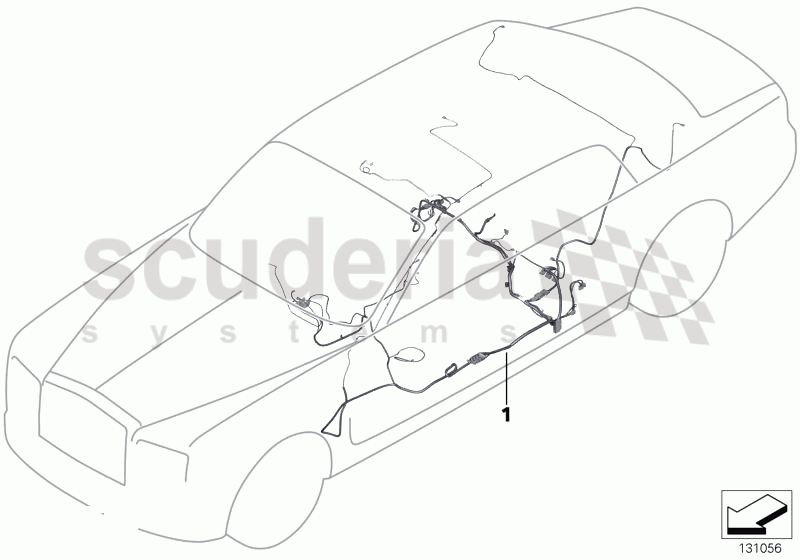 Auxiliary wiring harness of Rolls Royce Rolls Royce Phantom Extended Wheelbase