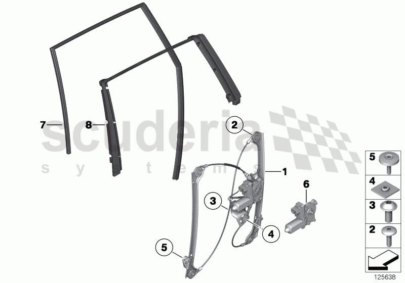 EL.REAR DOOR WINDOW LIFTING MECHANISM of Rolls Royce Rolls Royce Phantom Extended Wheelbase