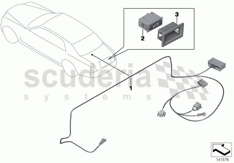 Harness, trunk lid of Rolls Royce Rolls Royce Phantom