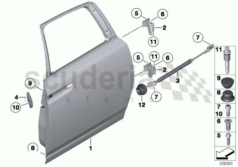 Rear door, hinge/door brake of Rolls Royce Rolls Royce Ghost Series I (2009-2014)