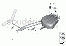 Exhaust system, rear of Rolls Royce Rolls Royce Ghost Series I (2009-2014)