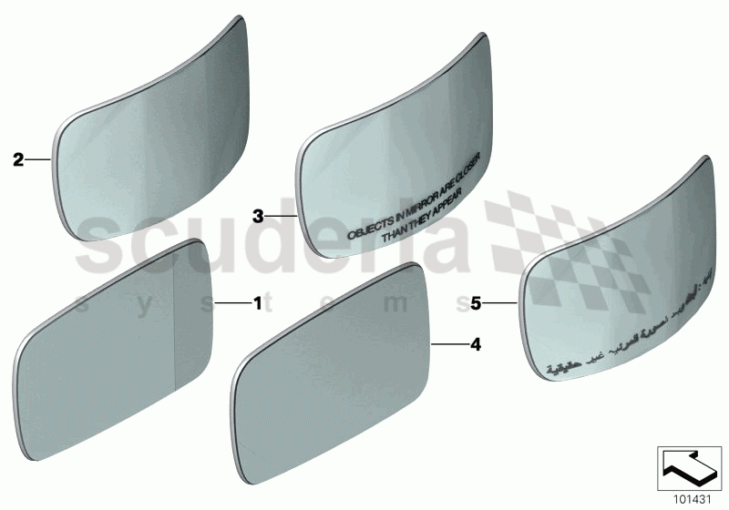 Mirror glas with auto dip of Rolls Royce Rolls Royce Phantom Drophead Coupe