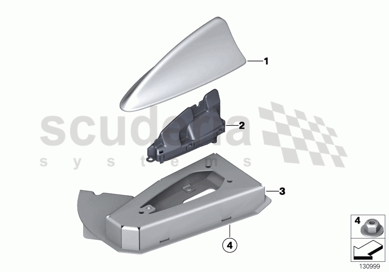 Single parts, teleph.antenna multi-band of Rolls Royce Rolls Royce Phantom Extended Wheelbase