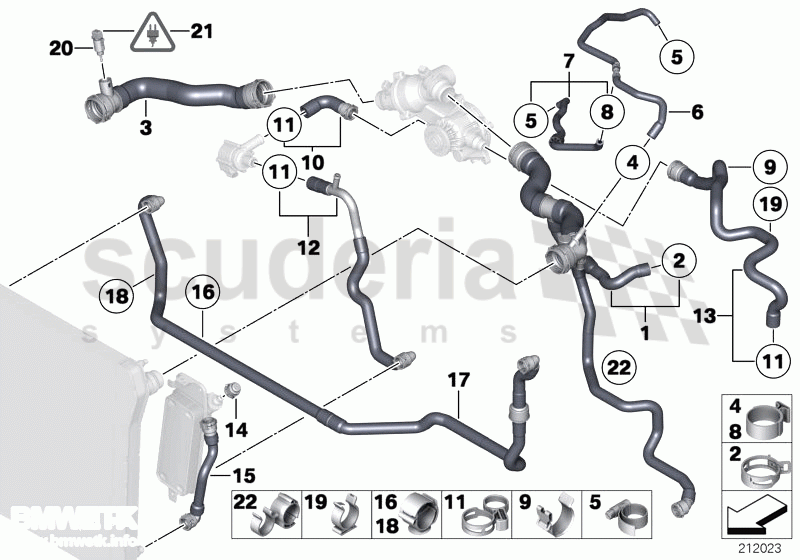 COOLING SYSTEM - WATER HOSES of Rolls Royce Rolls Royce Ghost Series I (2009-2014)