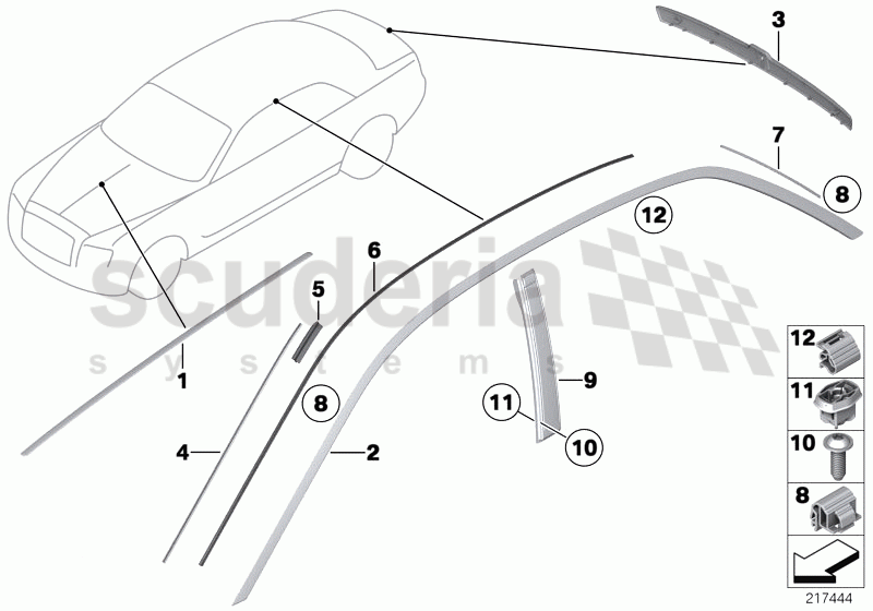 exterior trim / grille of Rolls Royce Rolls Royce Ghost Series I (2009-2014)