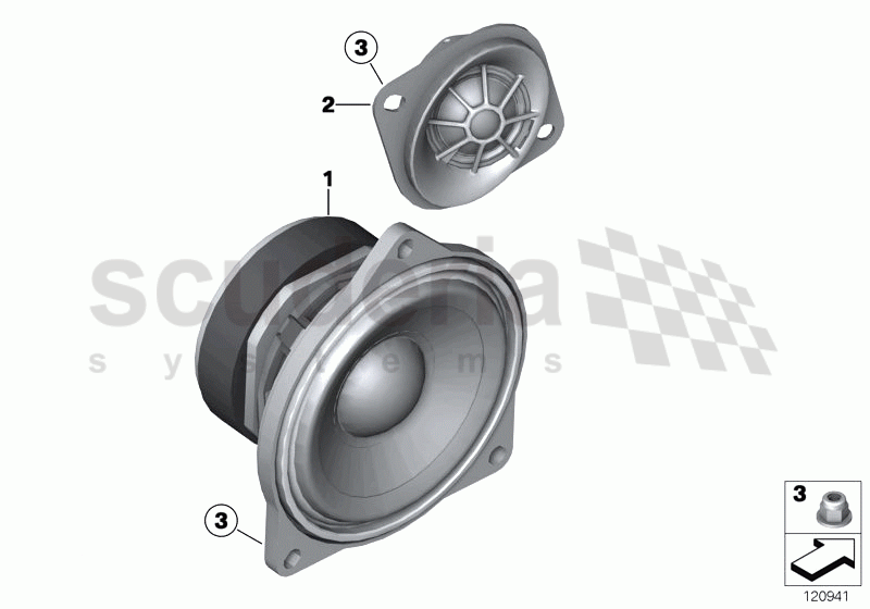 SINGLE PARTS F FRONT DOOR LOUDSPEAKER of Rolls Royce Rolls Royce Phantom Extended Wheelbase