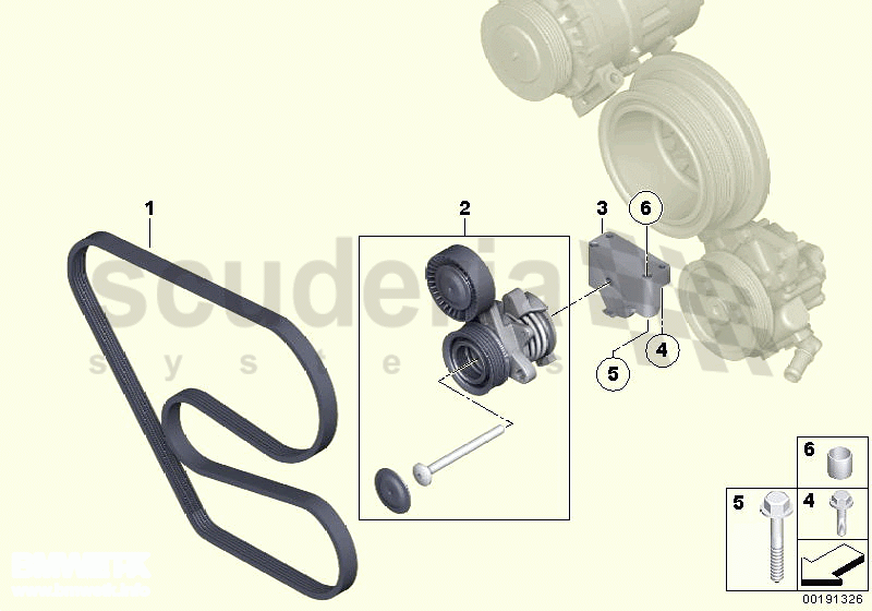 Belt drive for air cond & power steering of Rolls Royce Rolls Royce Phantom Coupe