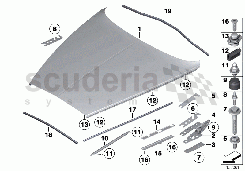 ENGINE HOOD/MOUNTING PARTS of Rolls Royce Rolls Royce Phantom Drophead Coupe