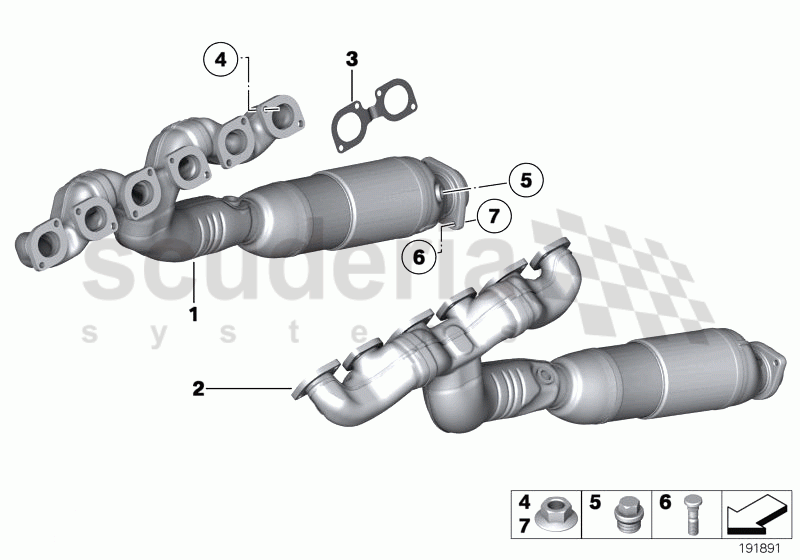 Exhaust manifold with catalyst of Rolls Royce Rolls Royce Phantom Coupe