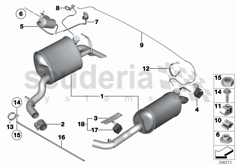 Exhaust system, rear of Rolls Royce Rolls Royce Phantom Extended Wheelbase