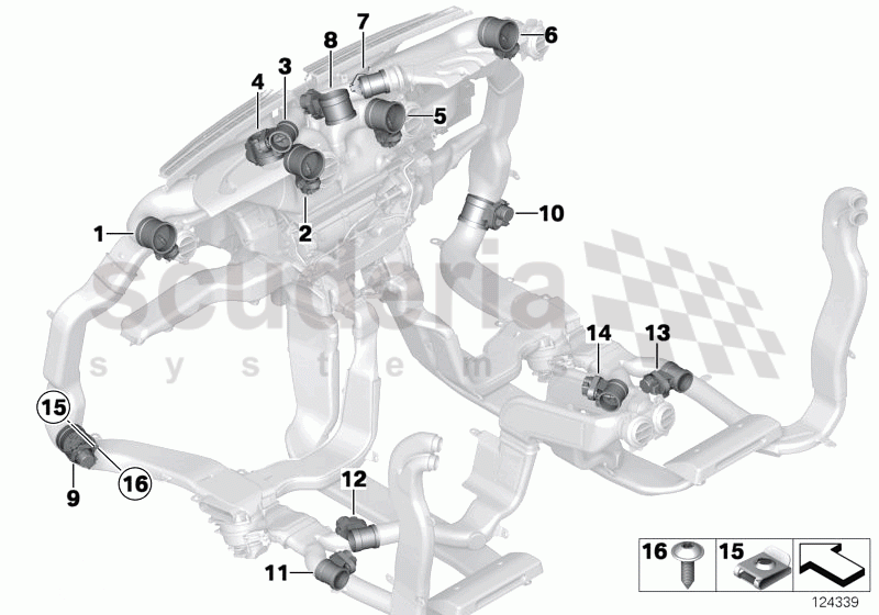 Flap actuators heater duct of Rolls Royce Rolls Royce Phantom