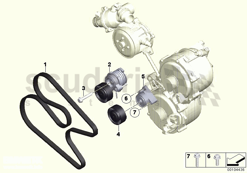 Belt Drive Water Pump/Alternator of Rolls Royce Rolls Royce Phantom Coupe