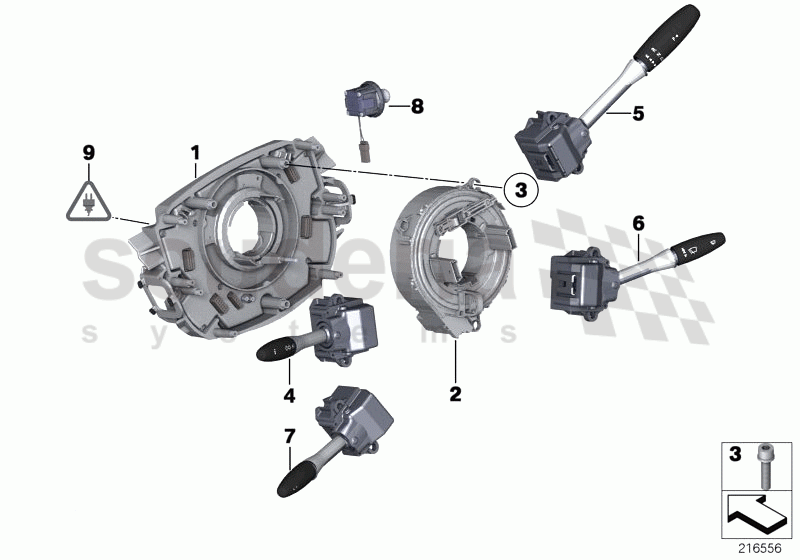 Steering column switch/control unit of Rolls Royce Rolls Royce Phantom