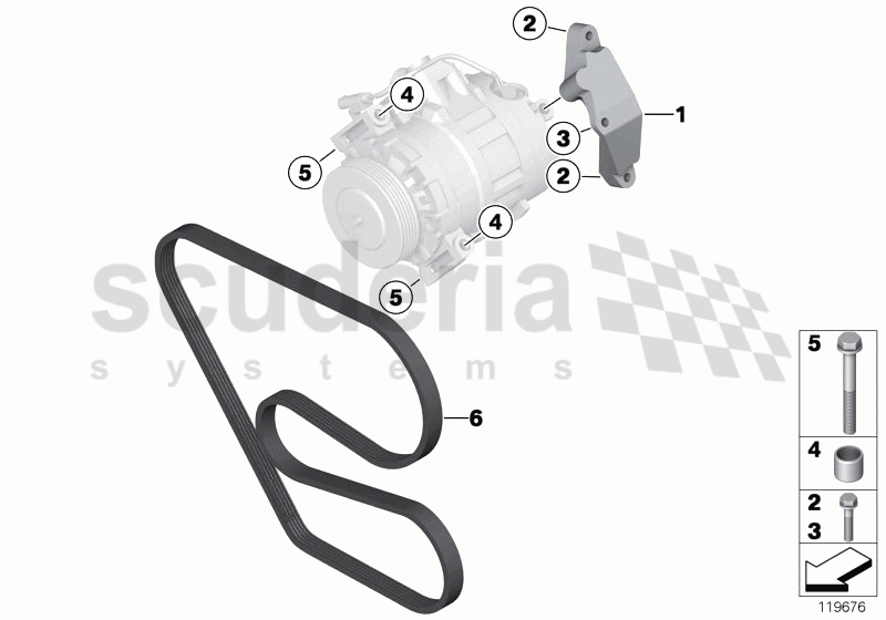 AIR COND.COMPRESSOR-SUPPORTING BRACKET of Rolls Royce Rolls Royce Phantom Extended Wheelbase