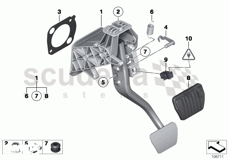 PEDALS SUPPORTING BRACKET/BRAKE PEDAL of Rolls Royce Rolls Royce Phantom Coupe