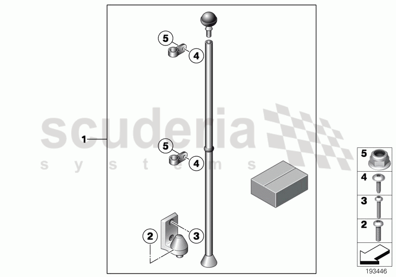 Flag holder - grill mounted of Rolls Royce Rolls Royce Phantom Extended Wheelbase