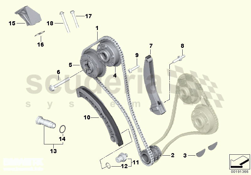 Timing chain, cylinders 1-6 of Rolls Royce Rolls Royce Phantom Coupe