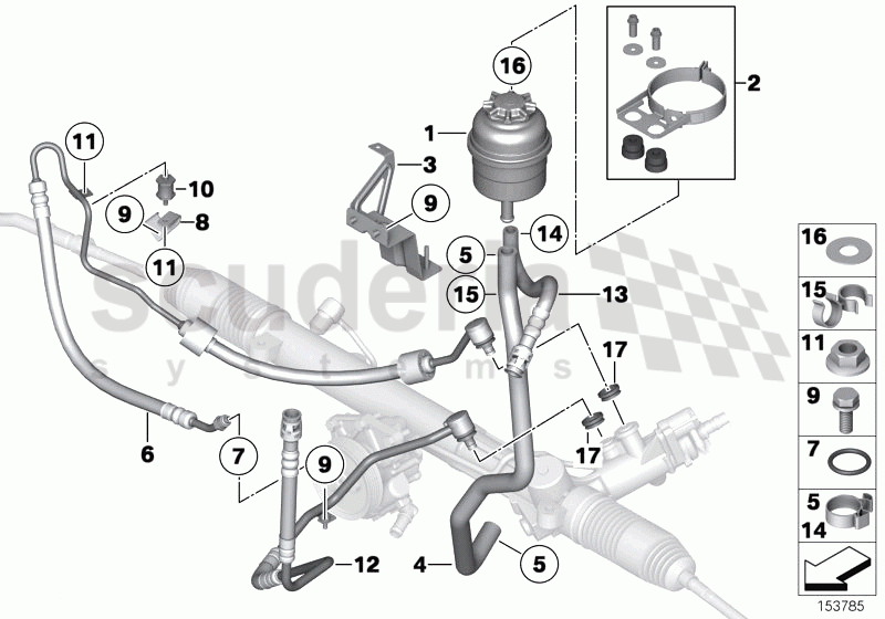 Hydro steering, oil reserv./oil pipes of Rolls Royce Rolls Royce Phantom Extended Wheelbase