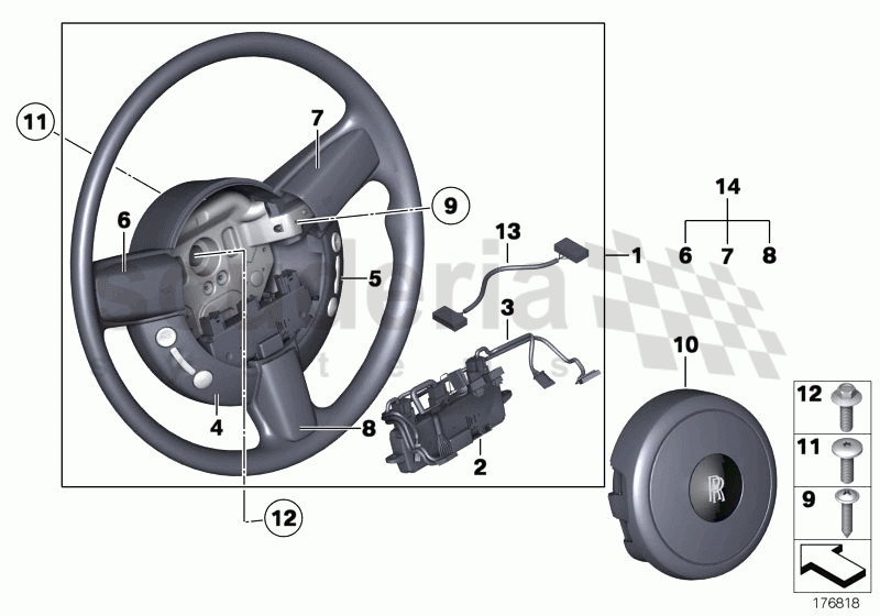 Steering wheel airbag multifunctional of Rolls Royce Rolls Royce Phantom Coupe