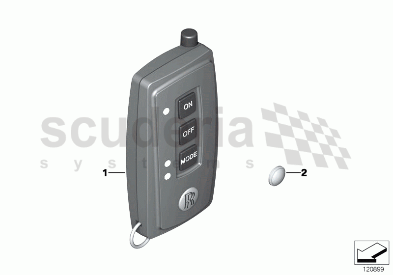 Hand-held transmitter of Rolls Royce Rolls Royce Phantom Extended Wheelbase