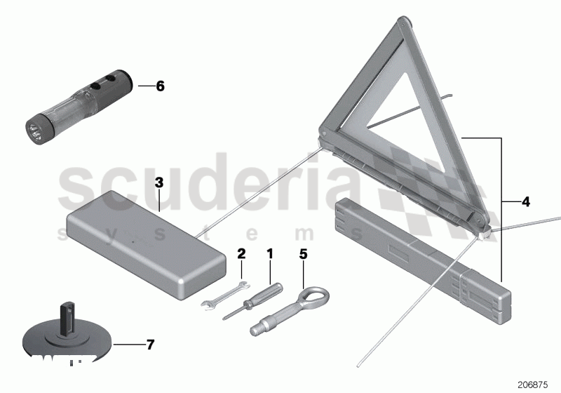 Car tool/warning triangle of Rolls Royce Rolls Royce Phantom Extended Wheelbase