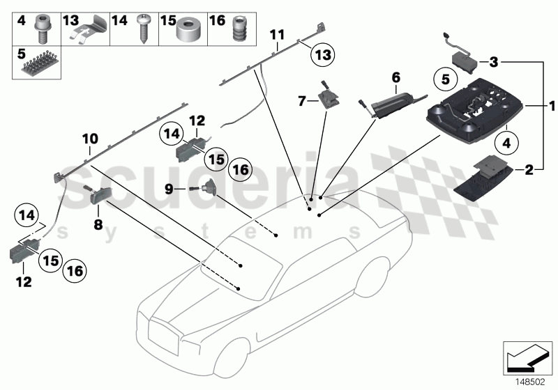 Interior lights of Rolls Royce Rolls Royce Phantom Extended Wheelbase