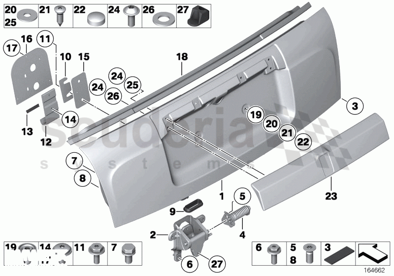 Trunk lid, bottom of Rolls Royce Rolls Royce Phantom Drophead Coupe