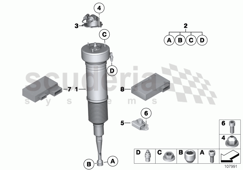 Air spring strut, front/control units of Rolls Royce Rolls Royce Phantom Extended Wheelbase