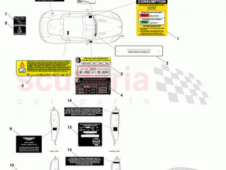 Photo of FUEL CONSUMPTION LABEL SOUTH AFRICA DB9 MANUAL 9G43…