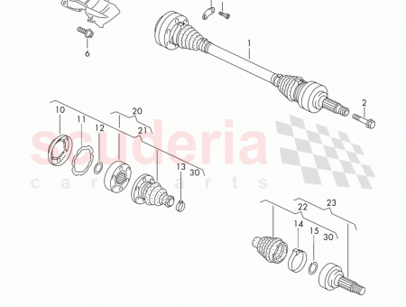 Photo of CV boot with attachment parts and grease 4E0…